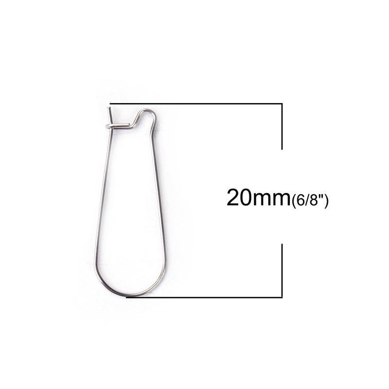 JGFinds Stainless Steel Ear Wire Hooks, 48 Pack Earring Findings, Secure Lock Kidney Wires - Teardrop Dangle 3/4 Inch - Image 4